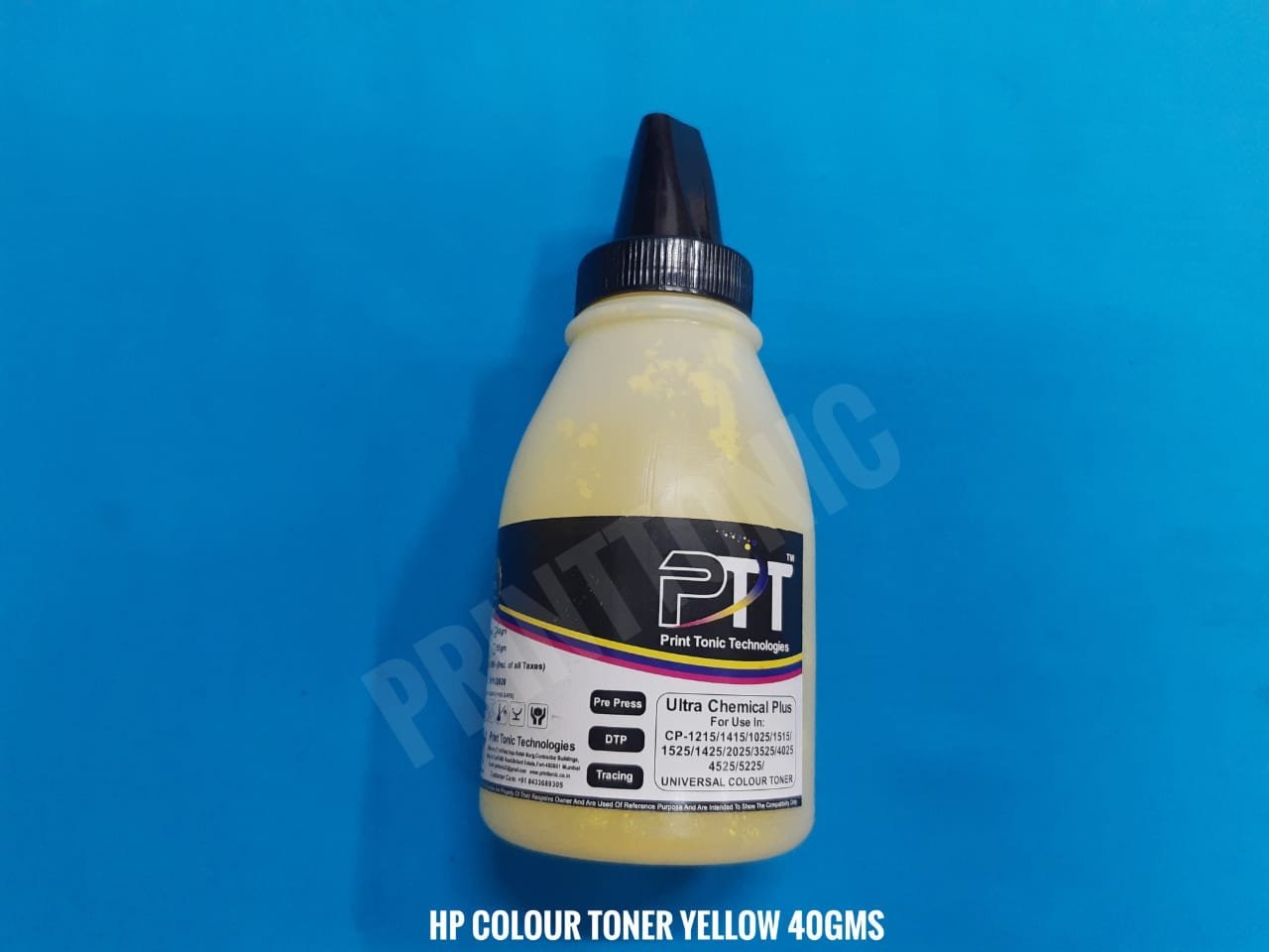 PRINT TONIC ULTRA CHEMICAL COLOUR TONER POWDER 40GMS YELLOW (5 BOTTEL)