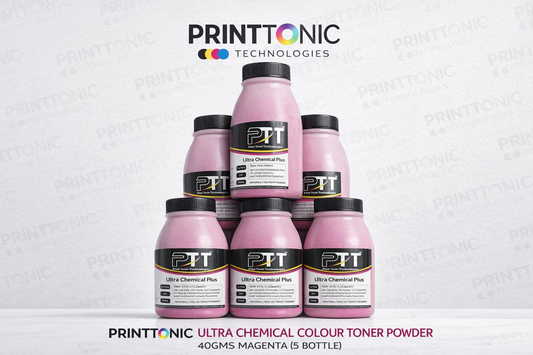 PRINT TONIC ULTRA CHEMICAL COLOUR TONER POWDER 40GMS MAGENTA (5 BOTTEL)