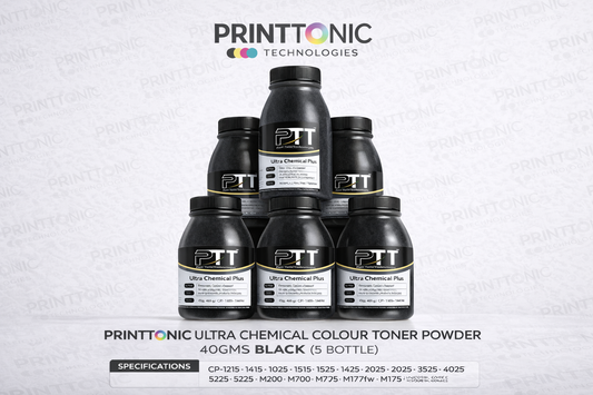 PRINT TONIC ULTRA CHEMICAL COLOUR TONER POWDER 55 GMS BLACK (5 BOTTEL)