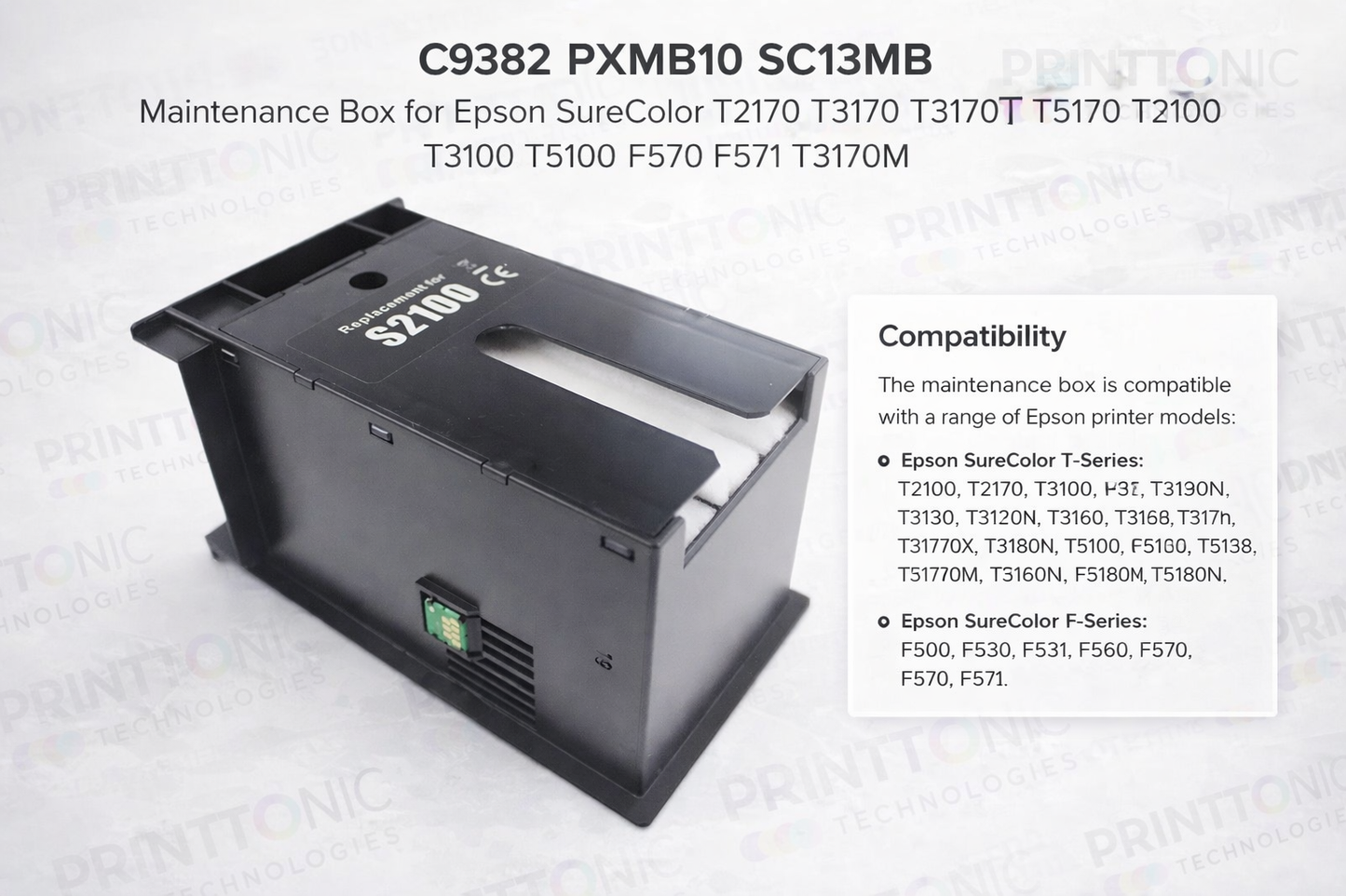 C9382 PXMB10 SC13MB Maintenance Box for Epson Sure Color T2170 T3170 T3170X T5170 T2100 T3100 T5100 F570 F571 T3170M Printer