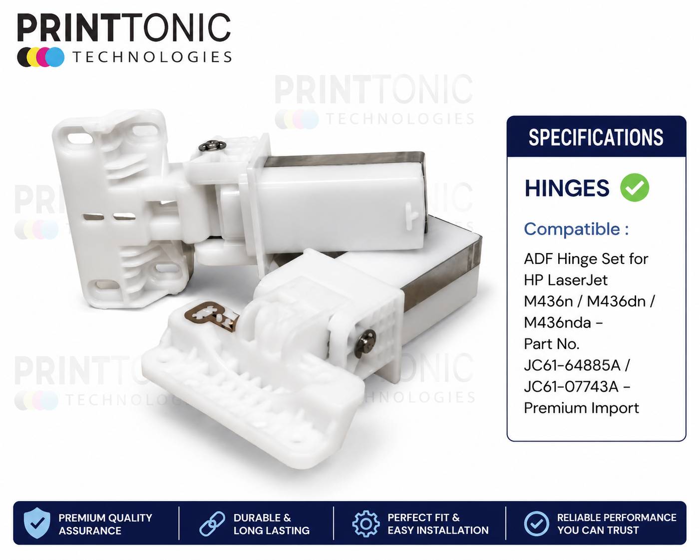ADF Hinge Set for HP LaserJet M436n / M436dn / M436nda – Part No. JC61-64885A / JC61-07743A – Premium Import