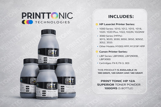 PRINT TONIC HP 12A SUPERIOR TONER POWDER 100GMS (5 BOTTEL)