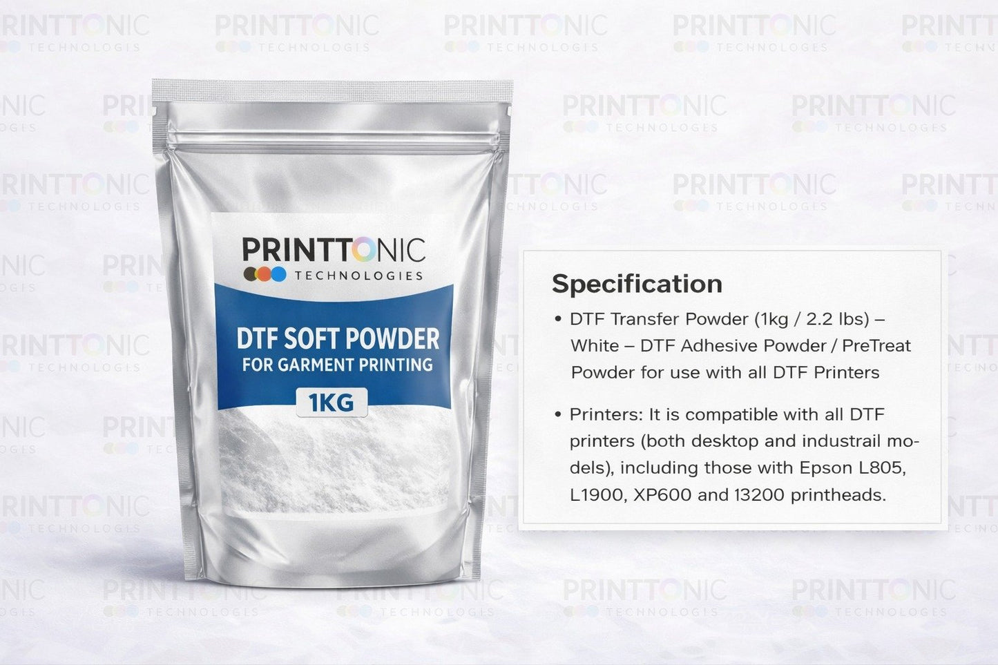 PRINT TONIC DTF SOFT POWDER FOR GARMENT PRINTING 1KG