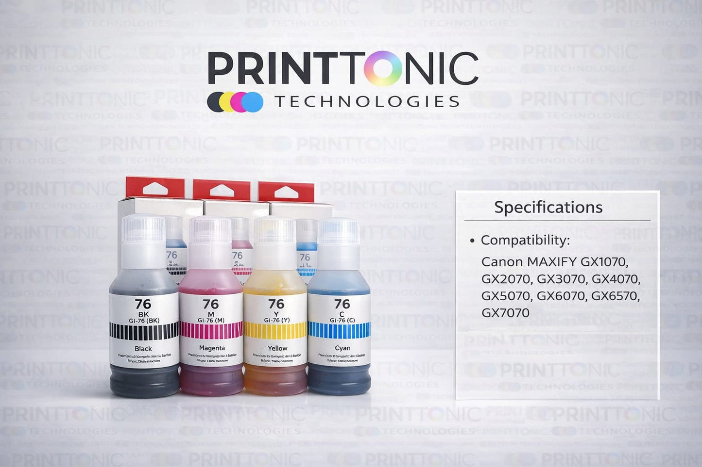 GI-76 GI76 76 Ink Bottle for Canon MAXIFY GX5070, GX6070, GX7070 Printers (1 Set)