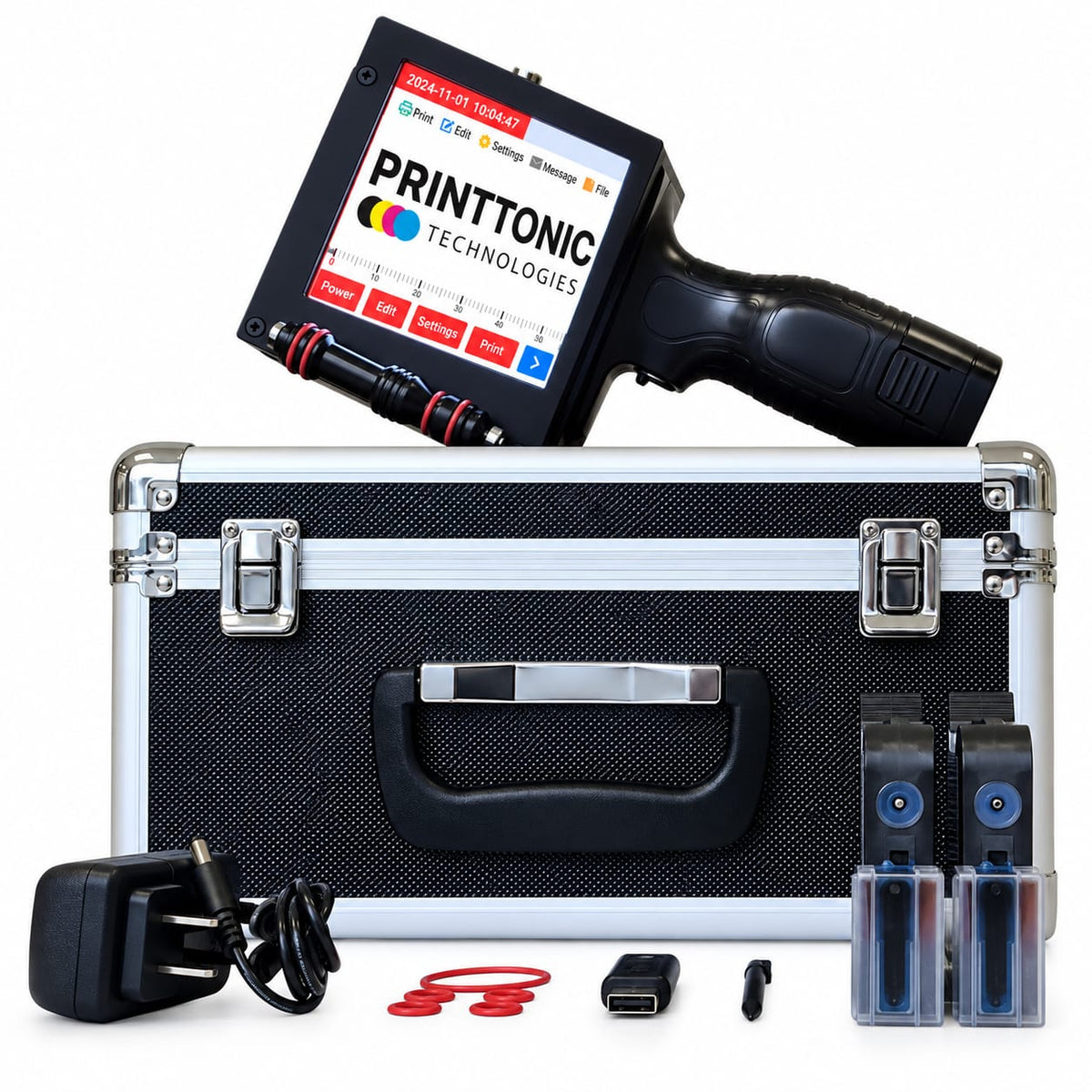 25.4mm Metal Body with Cartridge Handheld Inkjet Printer for MRP, Date, Batch Coding