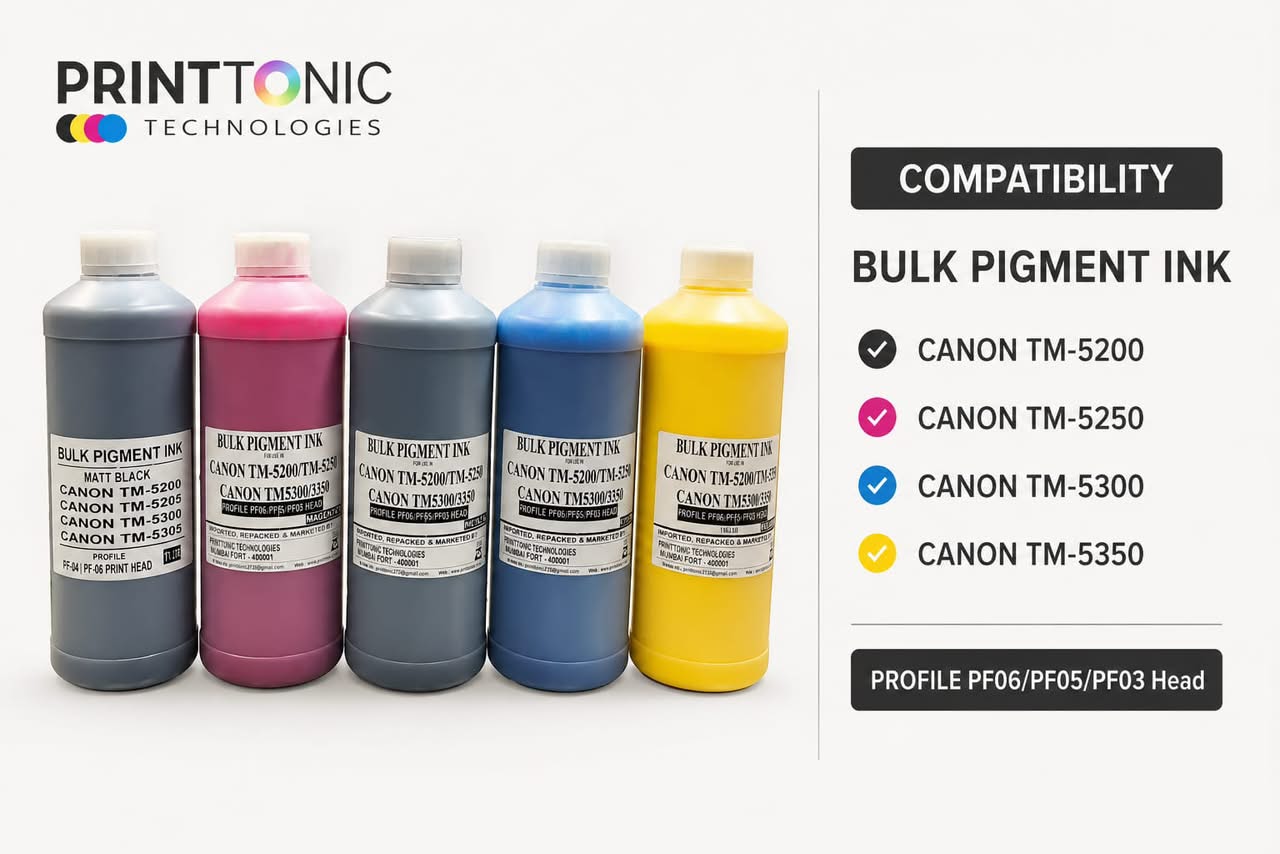 Refillable Ink Solution For Canon TM 5250, 5350 Printers | Compatible With PFI-8320 & PFI-8321 Cartridges.