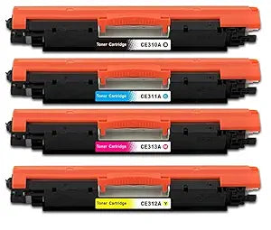 (126A CE310A/CE311A/CE312A/CE313A Color Toner Cartridge for USE in Laserjet Pro CP1025 Color Printer,Laserjet Pro 100 Color MFP M175a,CP1025nw Printer,TopShot Laserjet Pro M275 MFP