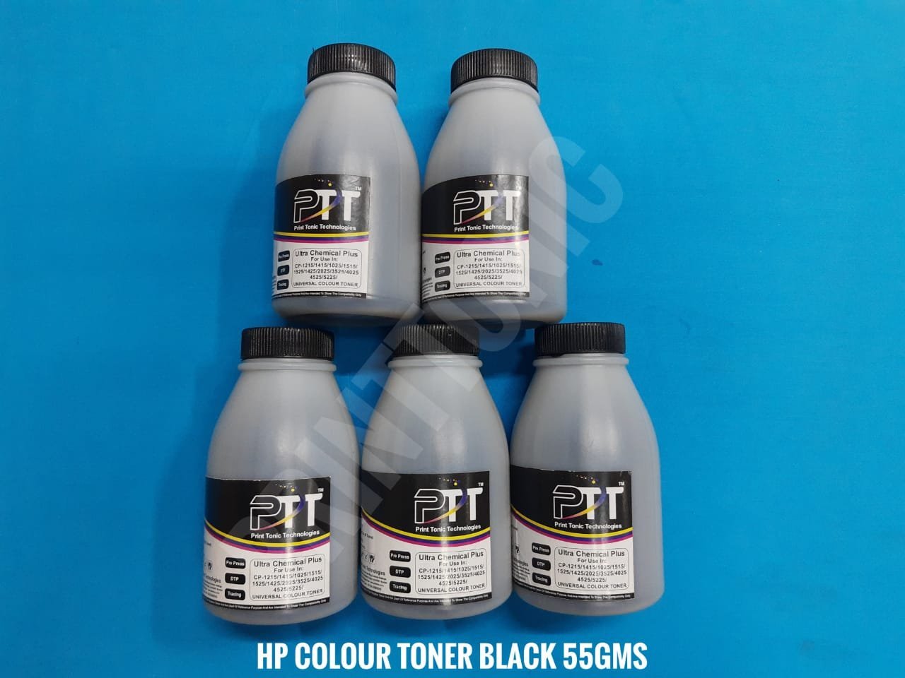 PRINT TONIC ULTRA CHEMICAL COLOUR TONER POWDER  55 GMS BLACK (5 BOTTEL)