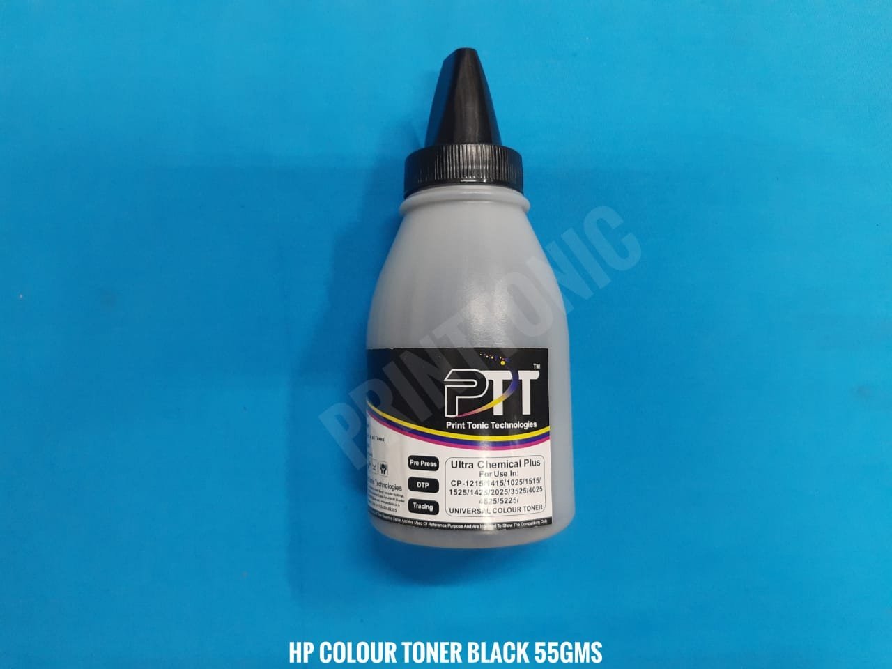 PRINT TONIC ULTRA CHEMICAL COLOUR TONER POWDER  55 GMS BLACK (5 BOTTEL)
