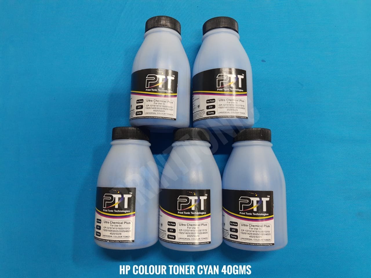 PRINT TONIC ULTRA CHEMICAL COLOUR TONER POWDER  40 GMS CYAN (5 BOTTEL)