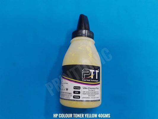 PRINT TONIC ULTRA CHEMICAL COLOUR TONER POWDER  40GMS YELLOW (5 BOTTEL)