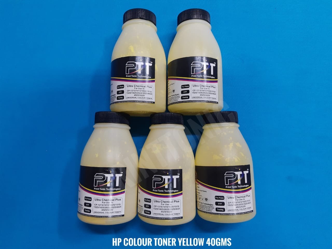 PRINT TONIC ULTRA CHEMICAL COLOUR TONER POWDER  40GMS YELLOW (5 BOTTEL)