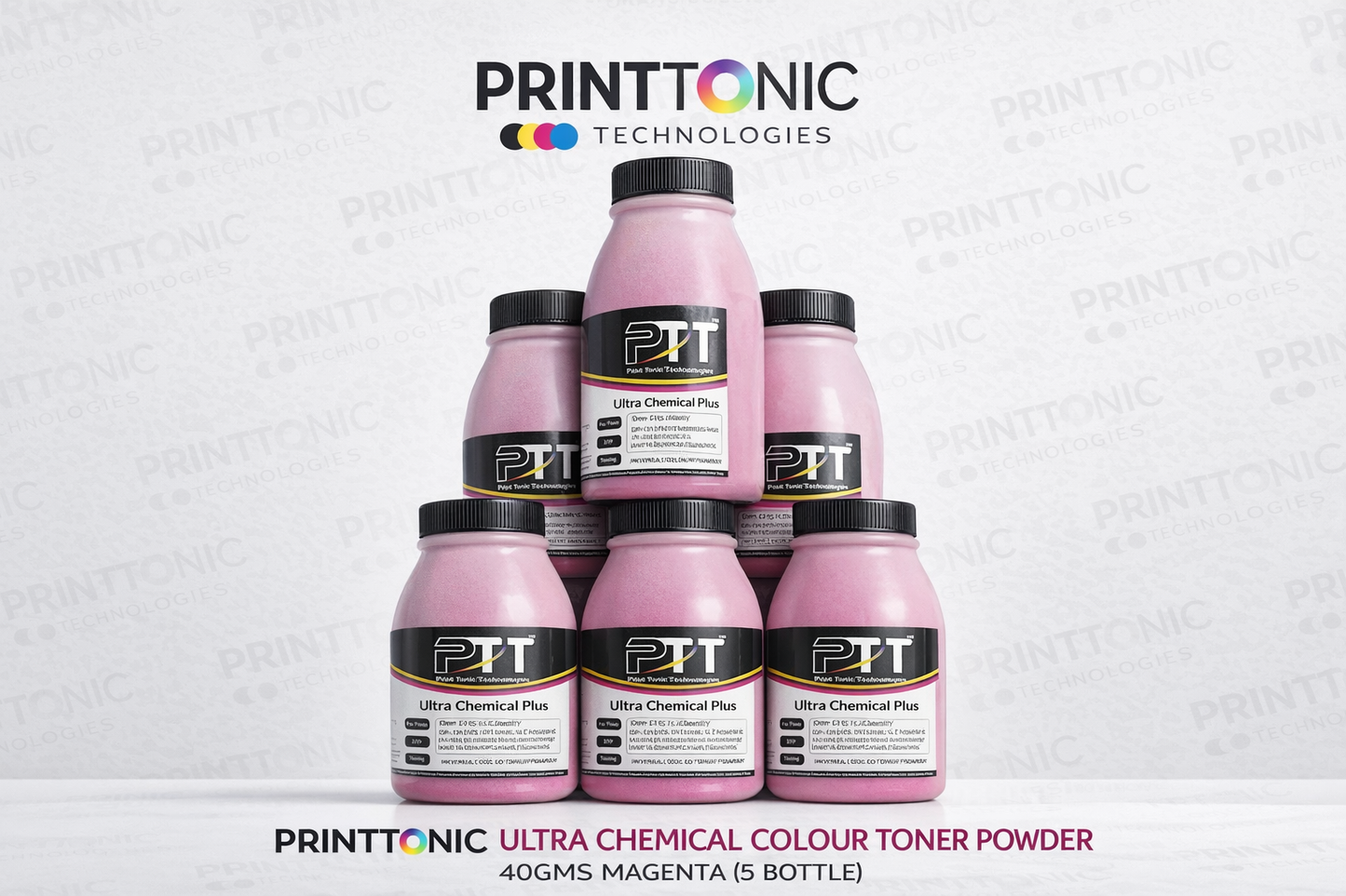 PRINT TONIC ULTRA CHEMICAL COLOUR TONER POWDER  40GMS MAGENTA (5 BOTTEL)