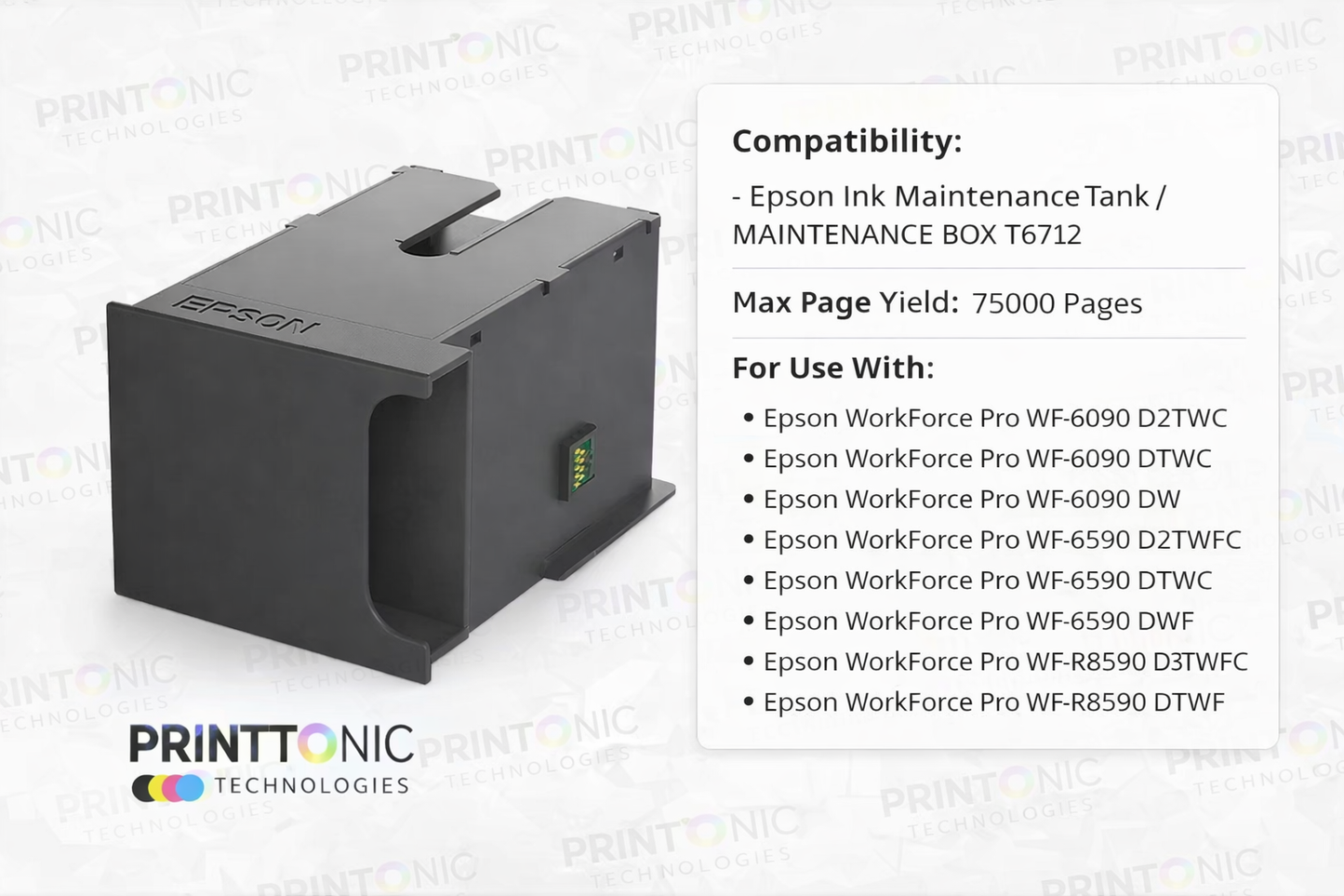 Maintenance Box Epson T6712 For Epson WF-6090 Printer (C13T671200)