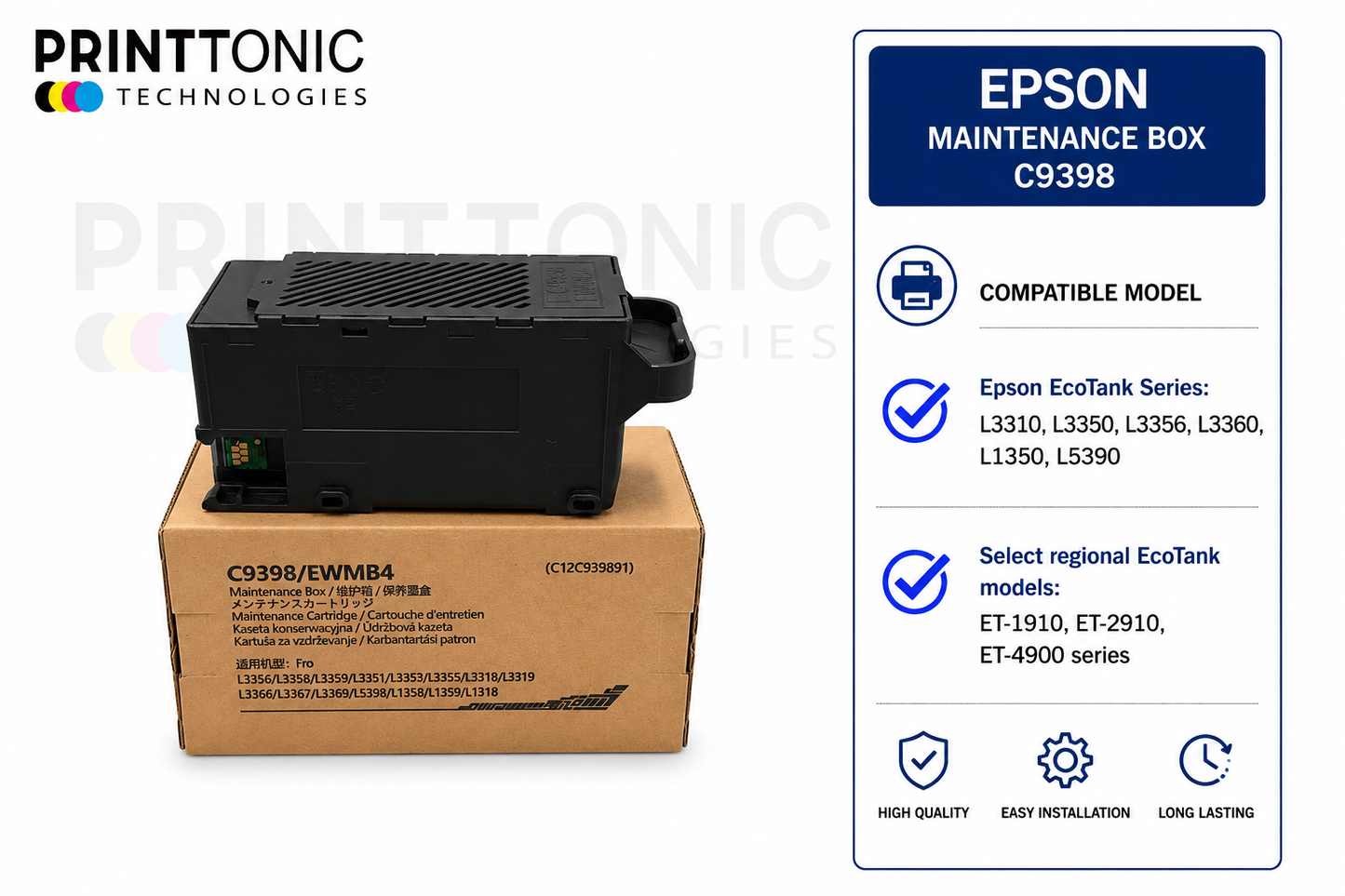 Epson C9398 Maintenance Box For L3310, L3350, L3360 Printers.