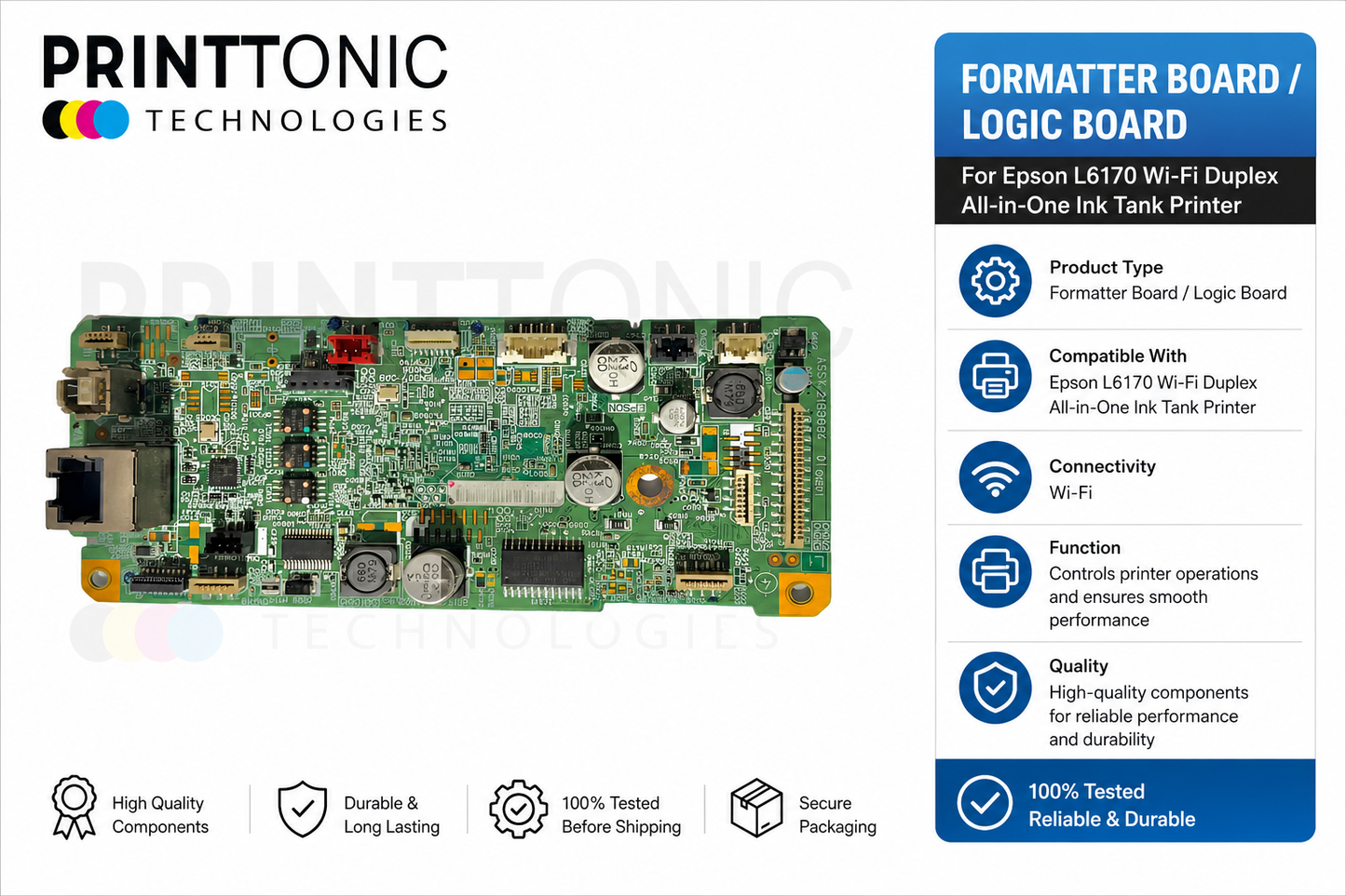 Formatter Board / Logic Board For Epson L6170 Wi-Fi Duplex All-in-One Ink Tank Printer