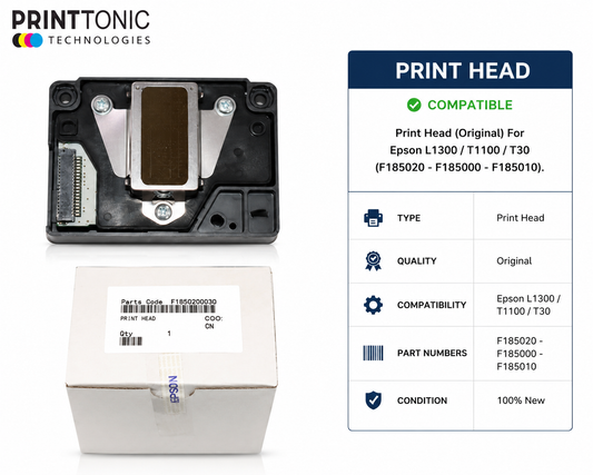 Print Head (Original) For Epson L1300 / T1100 / T30 (F185020 - F185000 - F185010) PEHOL1300