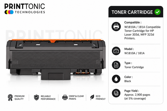 181A Toner Unit / W11810A For HP Laser 303d / 303dw / 323d / 323dnw / 323sdnw Printer (Import New) With Chip PNHT181A