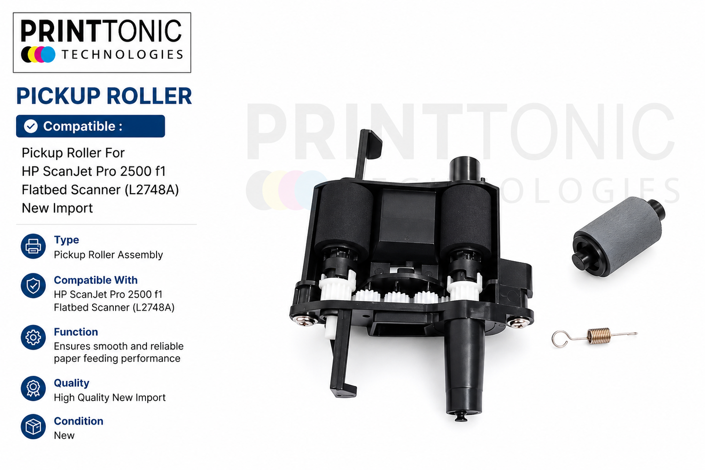 Pickup Roller For HP ScanJet Pro 2500 f1 Flatbed Scanner (L2748A) New Import