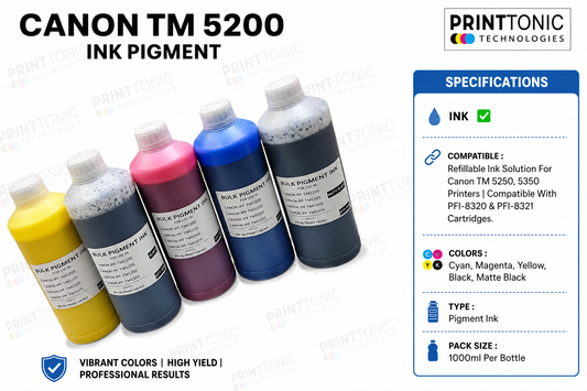 Refillable Ink Solution For Canon TM 5250, 5350 Printers | Compatible With PFI-8320 & PFI-8321 Cartridges.