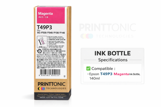 Epson T49P3 Magenta Ink Bottle, 140ml
