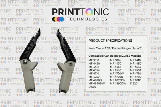 Compatible Model -Canon Image CLASS MF 4410 - MF 4420 - MF 4450 - MF 4720, MF 4580 - MF 4750 - MF 4770 - MF 4890 - MF 4820 - MF 4570 - D 520 - D 560 Flatbed Hinges - ADF Hinges