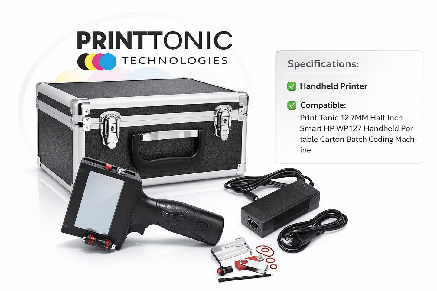 12.7MM Half Inch Smart HP WP127 Handheld Portable Carton Batch Coding Machine