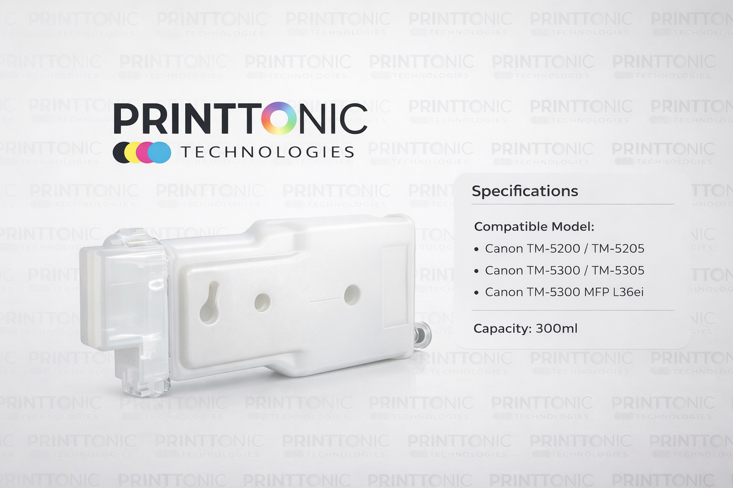 Ink Cartridge white Refillable Cartridges For Canon TM5200/TM5300 - 300ml Capacity