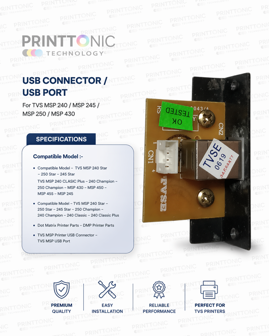 USB Connector / USB Port For TVS MSP 240 / MSP 245 / MSP 250 / MSP 430