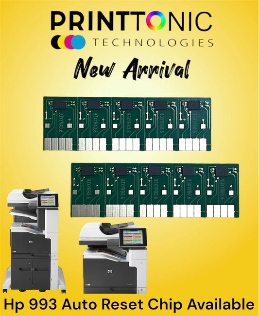 ARC chip, permanent chip Cartridge Model: 990X, 991X, 992X, 993X Ink Color: BK C M Y Chip Type: ARC Chip,  Permanent Chip Suitable Printer  HP MFP 755dn 774dn 750dn 750dw 772dn 772dw 777z 777zs