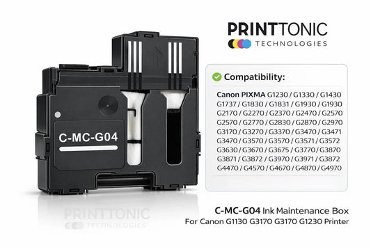 Canon MC-G04 Maintenance Cartridge with ITGLOBAL 3in1 Multi-Function Mobile Phone Stand, Stylus Pen, Anti-Metal Texture Rotating Ballpoint Pen (Very Colors)